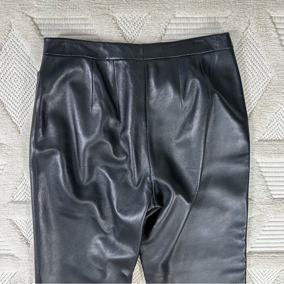 Classiques Entier Pants 8 Black Soft Leather Straight Fit Trouser - Picture 13 of 14